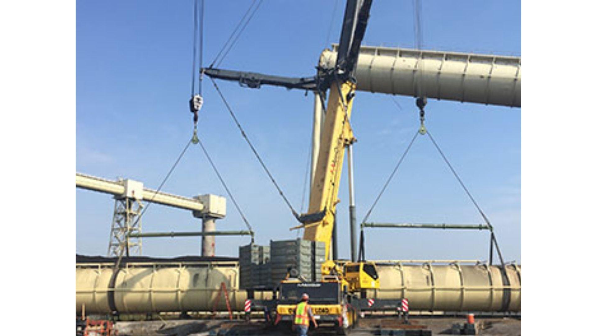 Lifting and Replacing a Coal Transfer Conveyor Tube